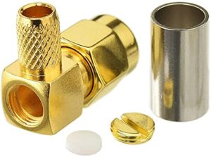 SMA Male Crimp Connector Right Angle for RG316 - Image 2