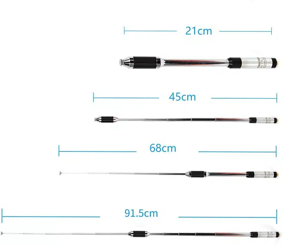 RH770 Dual Band 144/430MHz High Gain SMA-Female Telescopic Handheld Radio Antenna - Image 2