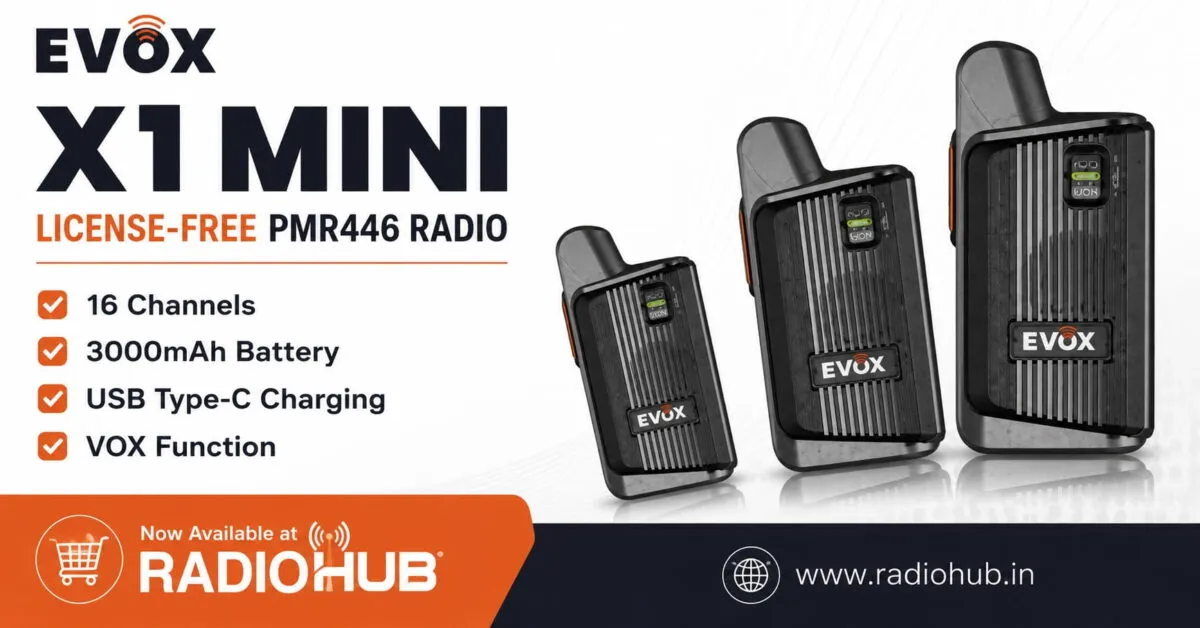 EVOX X1 Mini License-Free PMR446 Handheld Radio(walkie talkie) with Standard Accessories - Image 2